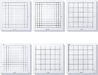 6 Pads Self Stick Graph Paper Sticky Notes Adhesive Grid Notepad Mini Graph Pads Lined Mini Graph Pads for Office School Math Supplies, 50 Sheets Per Pad, 6 Styles