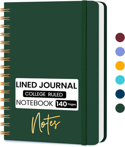 CICPAP Lined Spiral Journal Notebook, A5 College Ruled Notebook for Journaling, Note-Taking, and Daily Planning, Durable Hardcover with an Elegant Design, Purple
