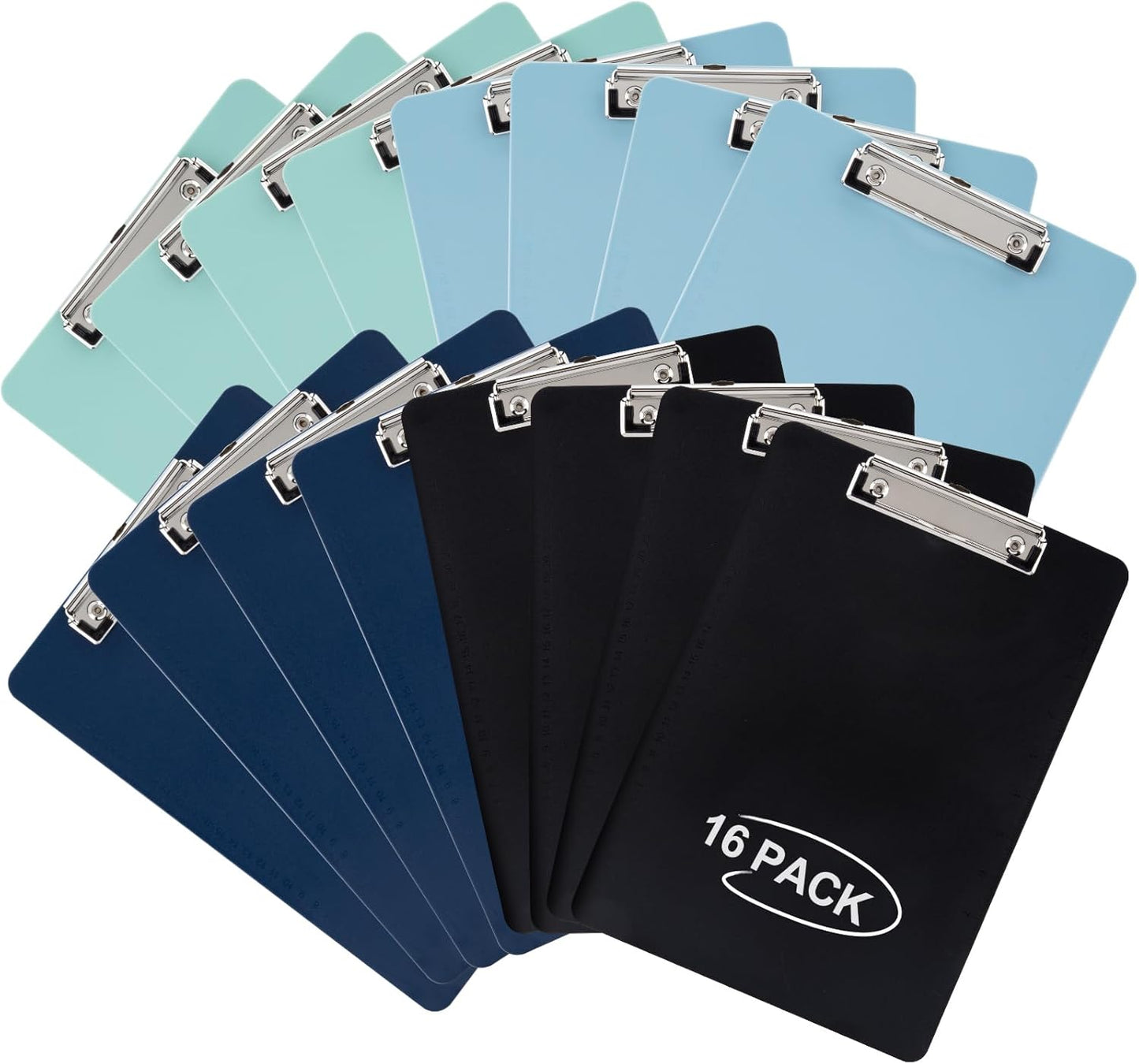6 Pack Plastic Clipboards with Low Profile Clip, Hanging Clipboards Bulk, Clip Boards 8.5x11 Holds 100 Sheets, A4 Letter Size Clipboard for Teacher, Students, Kids, Classroom & Office