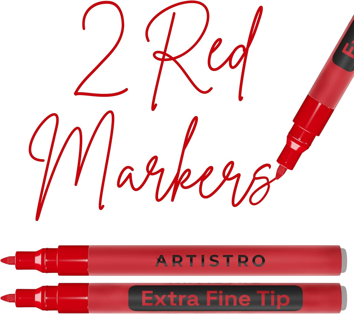 ARTISTRO 2 Gold Acrylic Paint Markers - 0.7mm Extra Fine-Tip Metallic Paint Pens - Perfect for Crafting, Art Projects, & More