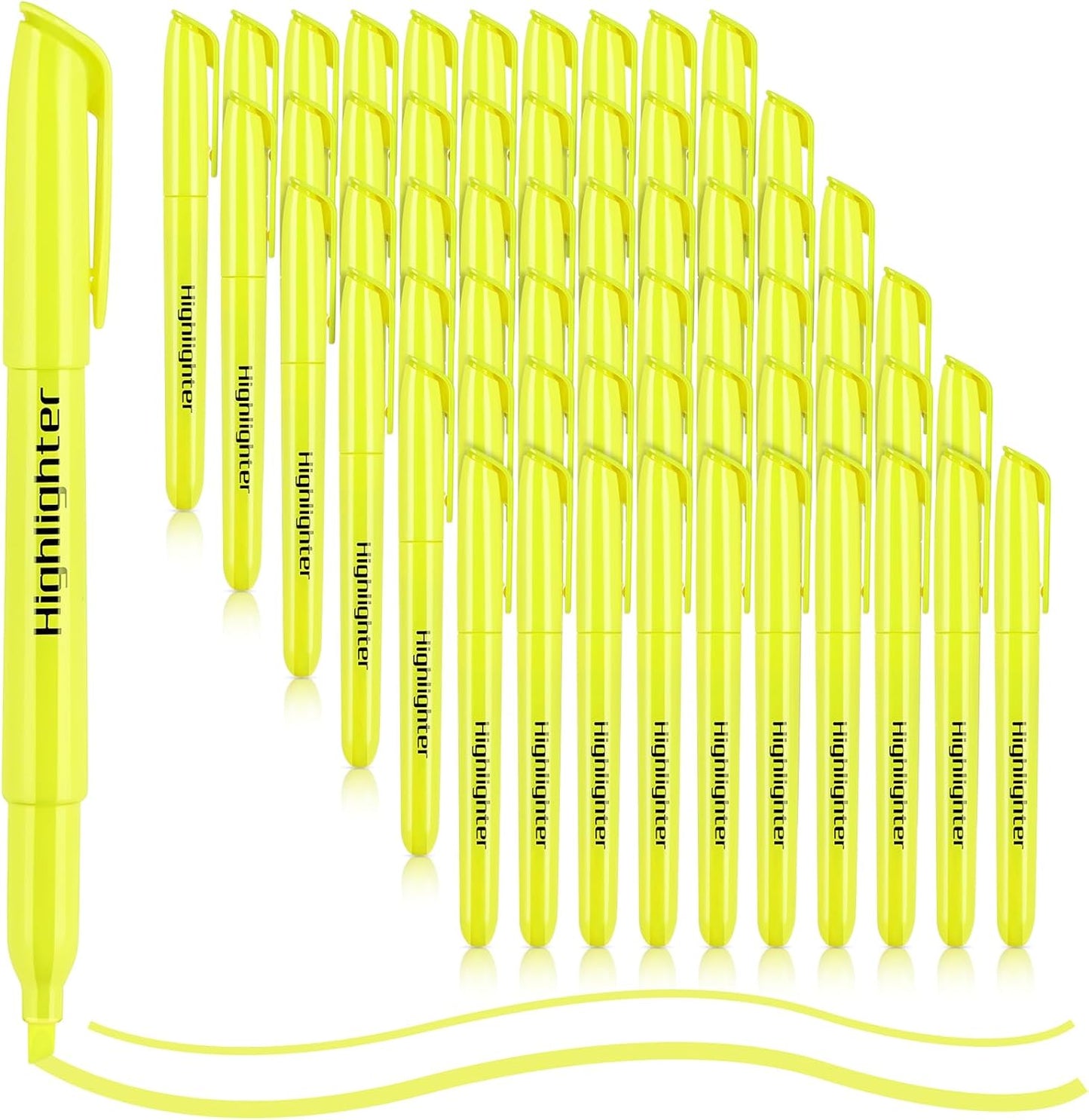 YEGEER Highlighters Bulk, Chisel Tip Dry-Quickly Highlighter Markers, 60 Count-Yellow Highlighters Pack for Adult Kids, Teachers Supplies for School, Classroom Must Have