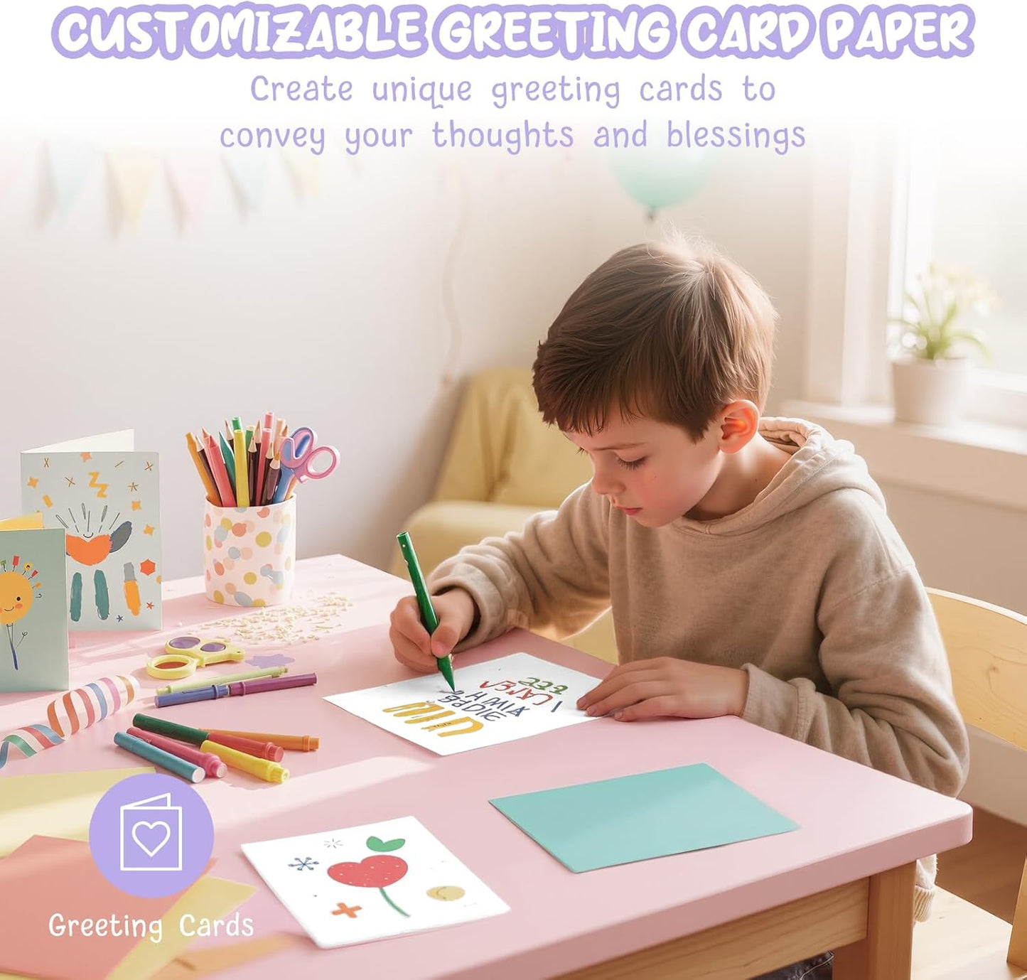 40 Sheets Cream Cardstock Paper 8.5 x 11, Ivory Cardstock Printer Paper 8.5x11, Off White Card Stock Paper 8.5 x 11, 200 GSM Construction Paper for DIY Cards, Greeting Cards, Wedding Invitations