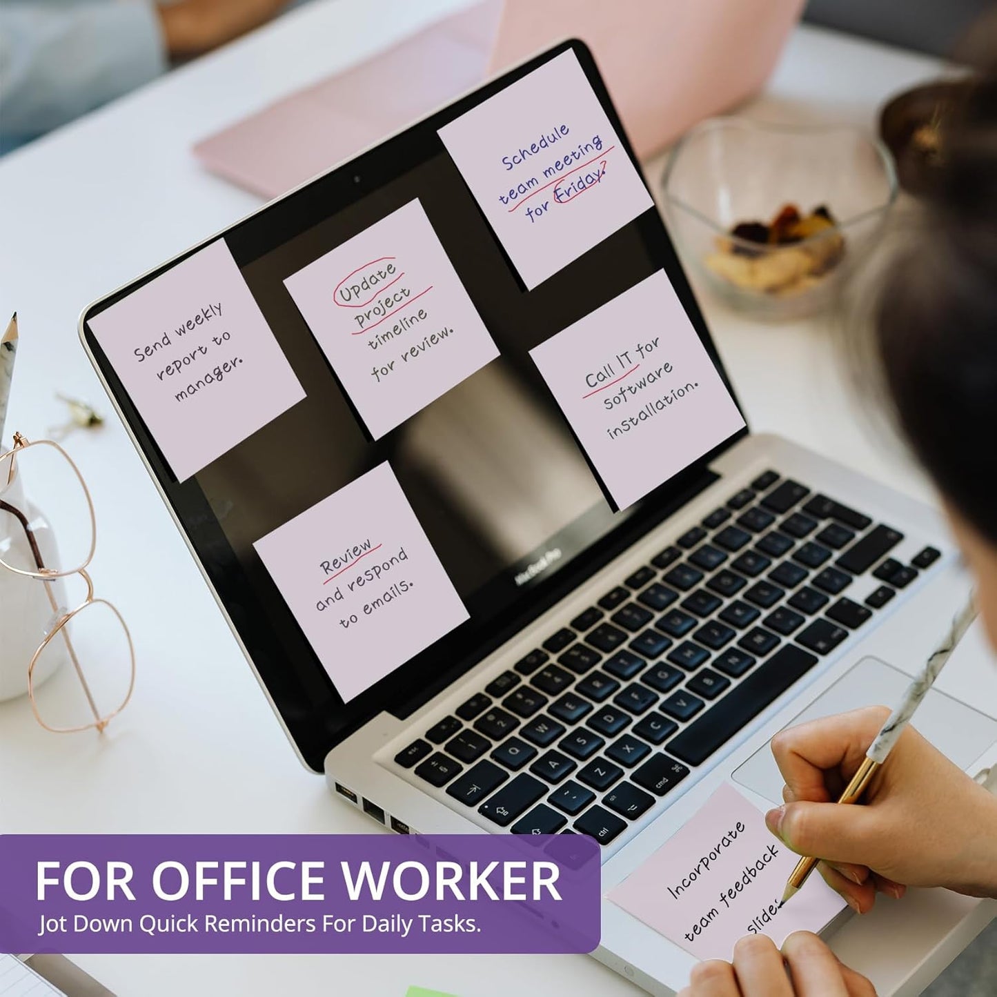 Sticky Notes, 36 Pads, 3x3 Inches Self-Stick Note Pads, Perfect for Office, Study, and Daily Life Organization - Bright