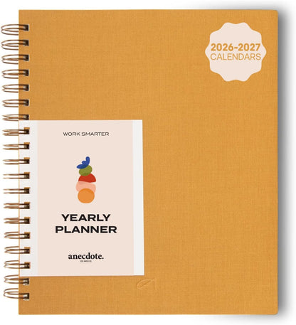 Anecdote Daily Planner w/ 2026-2027 Calendar | Start Anytime 26 Weeks Undated | 1 Page per Day | 8.5" x 5.2" | Hardcover To-Do List Organizer, Plan Your Success, Achieve Productivity Goals (Evergreen)