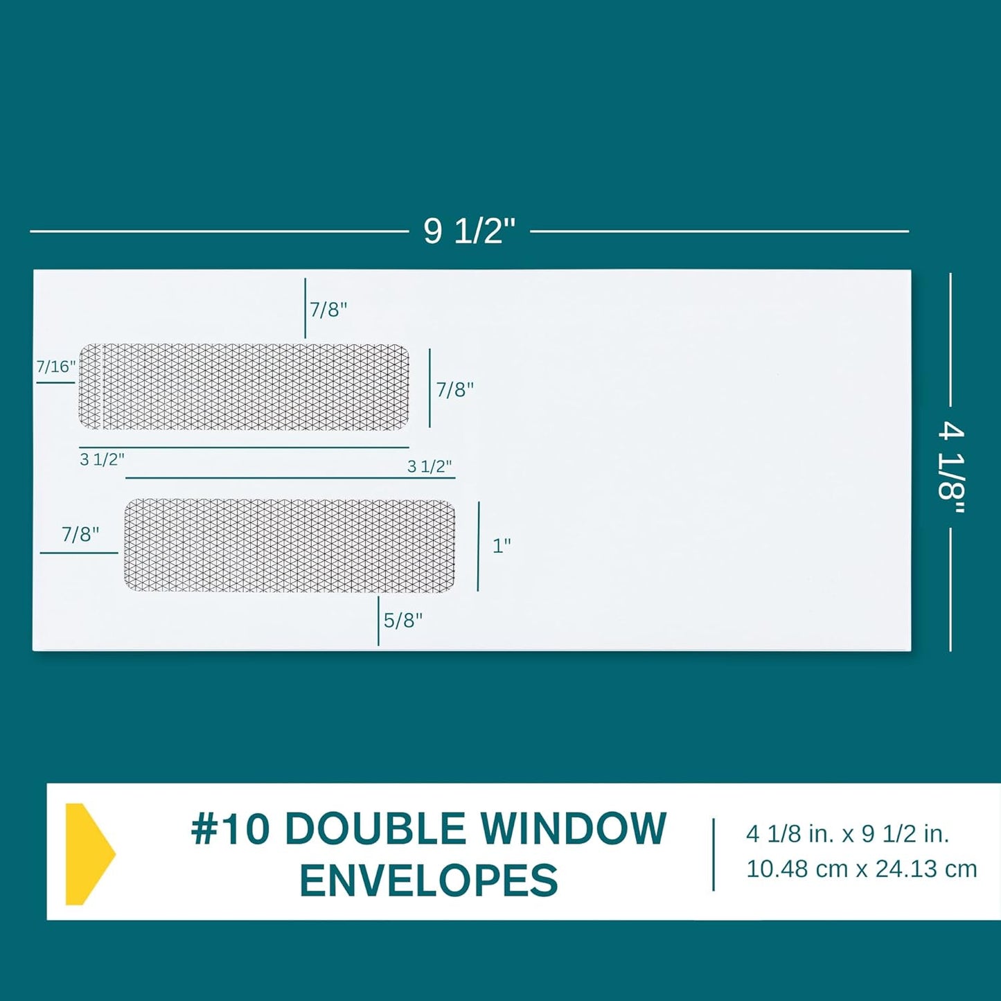 #10 Left Window Envelopes Self Seal - 20/pack - 4 1/8 x 9 1/2 inch - Business Envelopes with Flip & Seal Closure, Security Tinted for Invoices & Statements - White Letter Size