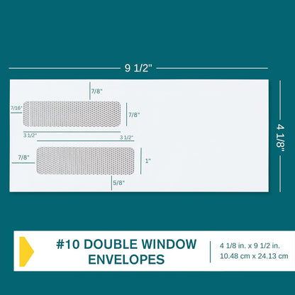 #10 Left Window Envelopes Self Seal - 20/pack - 4 1/8 x 9 1/2 inch - Business Envelopes with Flip & Seal Closure, Security Tinted for Invoices & Statements - White Letter Size