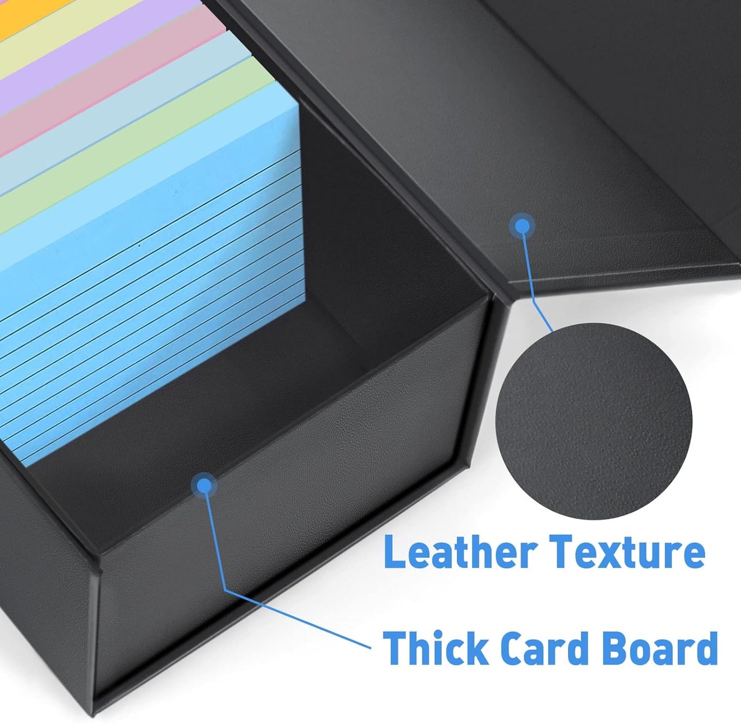 Harhana 3x5 Index Card Holder Card File Box Organizer, Hold 1200 3x5-Inch Flash Cards 1 Pack Black