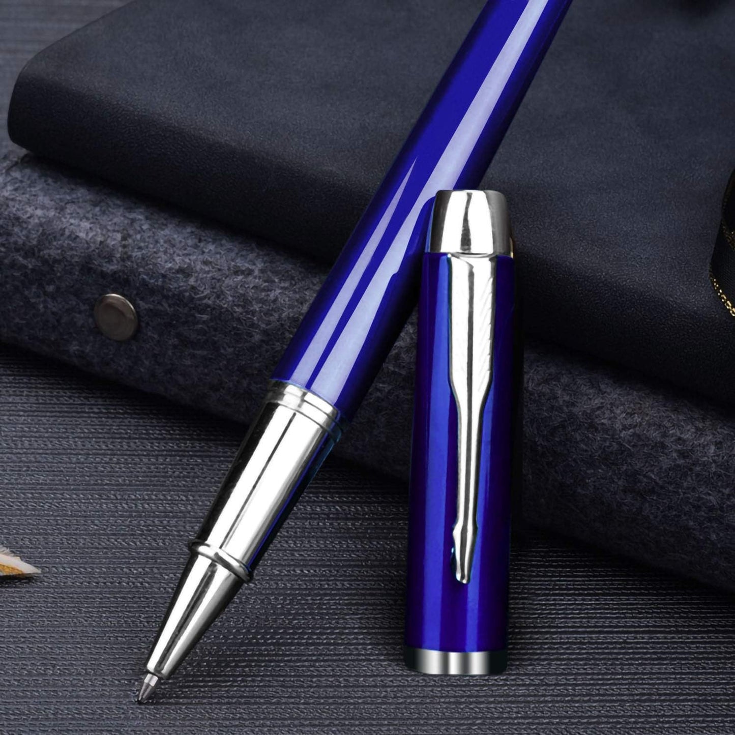 8 Pieces Replaceable Ballpoint Pen Refills Work for Most Brands Pens with Smooth Writing,Free-Flowing German Ink with Medium 0.5mm Ballpoint Tip(Black Refills and Length 4.4inch)