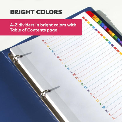 Alphabet Binder Dividers for 3 Ring Binder - (3 Sets of 26), 8.5 x 11 Letter Size, A-Z Dividers - Easy Organization and Maximum Coverage