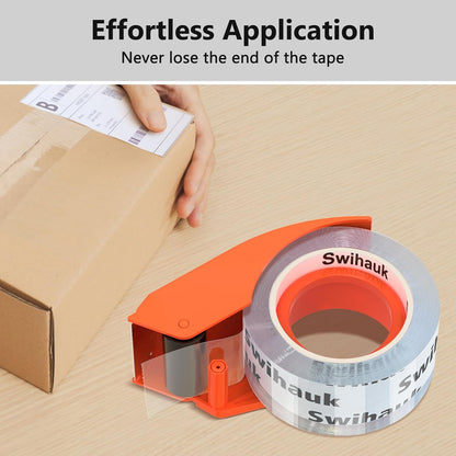 Swihauk 1.88 in x 66.6 YDs Heavy Duty Packing Tape with Dispenser, Strong & Durable Shipping Tape, Packaging Tape, Clear Package Tape for Shipping Moving Storage and Mailing, 1 Roll + 1 Dispenser