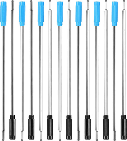 Jovitec 24 Pieces Replaceable Ballpoint Pen Refills Metal Pen Ink Refills Smooth Writing 4.5 Inch (11.6 cm) and 1 mm Medium Tip for Gifts Office(Black and Blue)