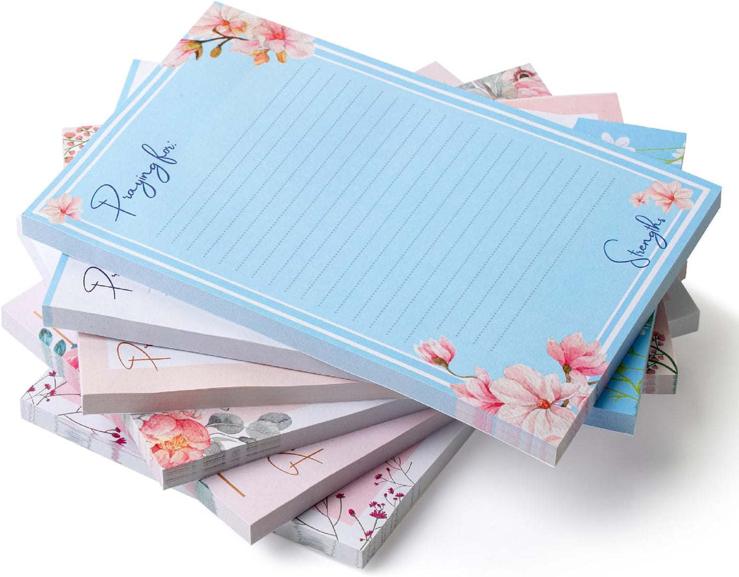 Mr. Pen- Floral Lined Sticky Notes, 4" x 6", 6 Pads, 60 Sheets/Pad, Large Aesthetic Sticky Notes with Lines, Ruled Post Stickies, Memo Pads, Self-Stick Note Pad for Office, School, Home, Study