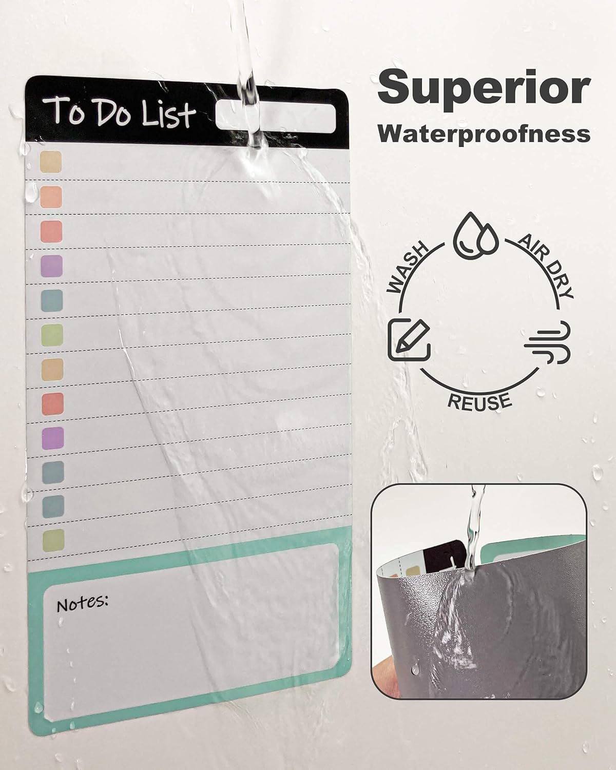 Dry Erase to Do List Sticky Notes| 12pcs Premium Daily Planner White Board| Chore Chart Checklist Notepad| Lined Task Todo Memo Pad| Removable Suitable for Home,Office,Refrigerator,Desk