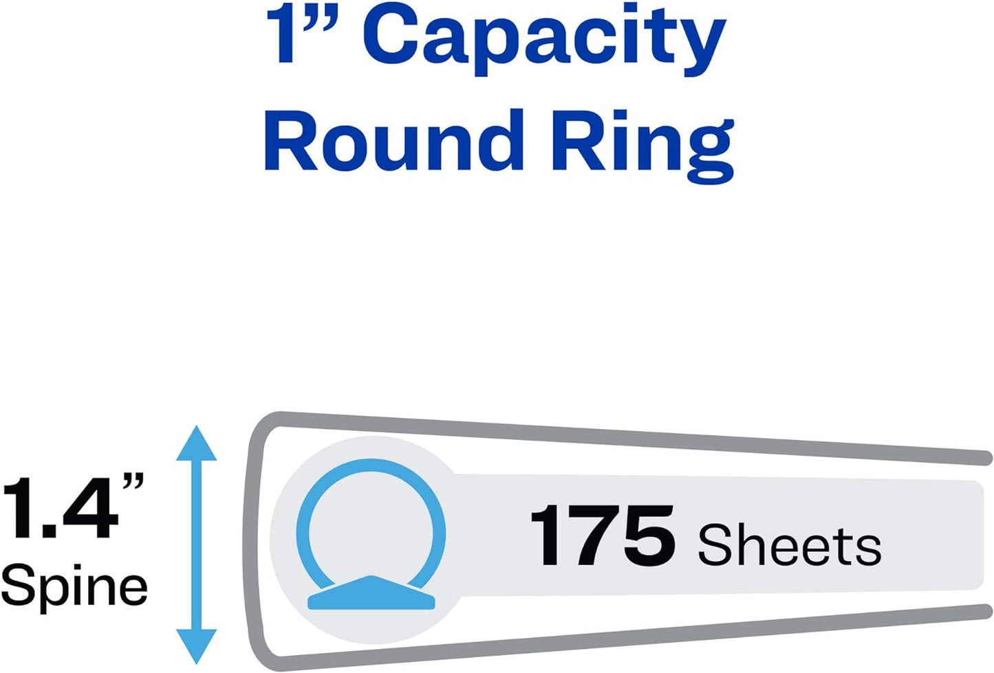 Avery Hanging Storage 3 Ring Binder, 1 Inch Round Rings, 1 Blue Binder (14800)