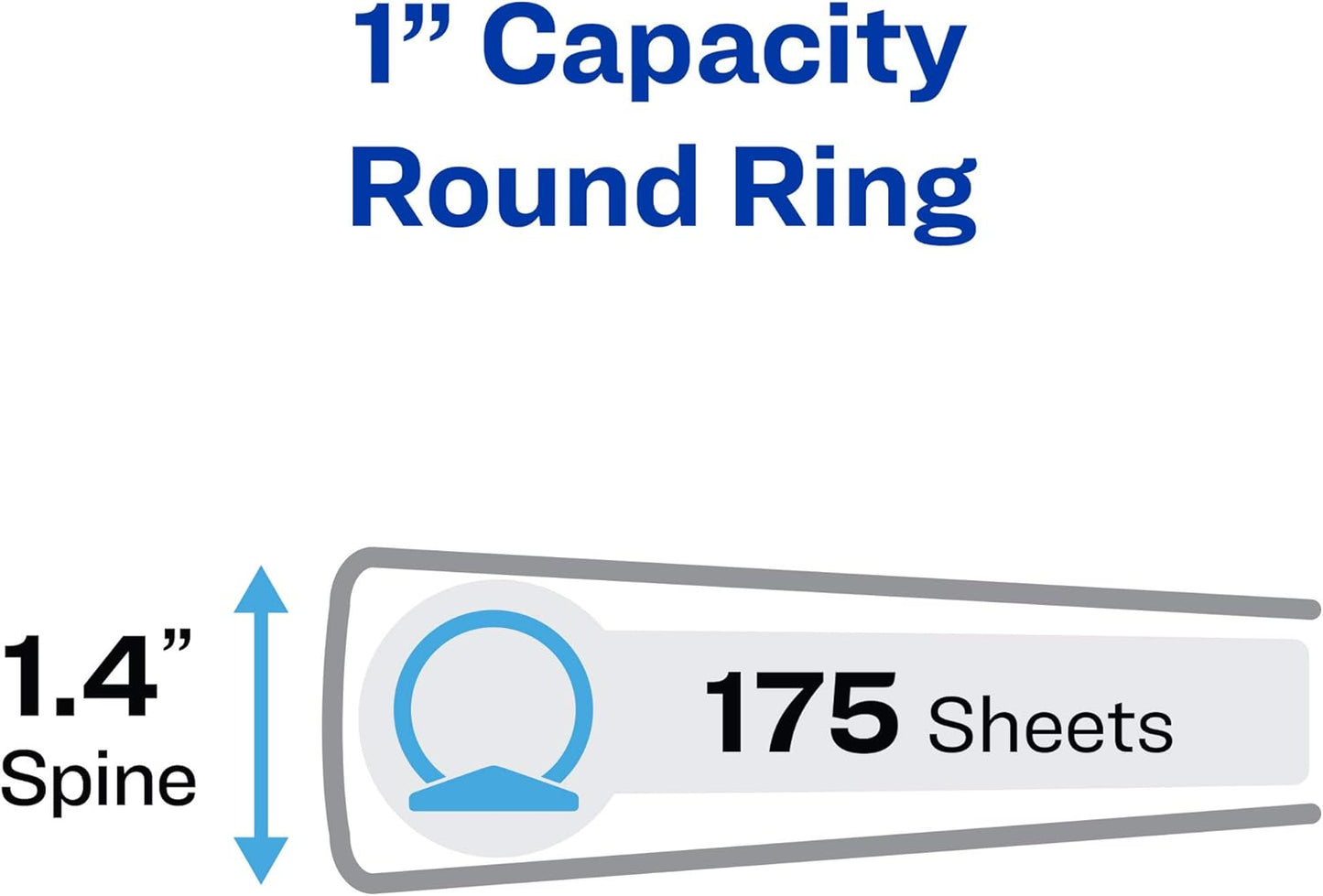 Avery Mini Durable View Protect & Store 3 Ring Binder, Holds 5.5" x 8.5" Paper, 1" Round Rings, 175-Sheet Capacity, 1.4 Inch Wide Spine, Includes Fully Enclosed Pocket, 1 White Binder (23011)