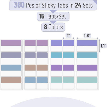 Mr. Pen- Sticky Index Tabs, 240 Pcs, Vibrant Sticky Tabs for Notebooks, Page Markers, Page Tabs for Binders, Page Tabs Sticky Tabs for Books, Notebook Tabs, Book Sticky Tabs for Notebooks