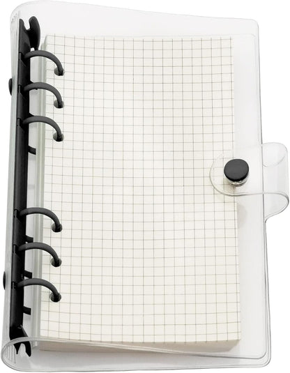 A6 A5 6-Holes Colorful PVC Cover Round Ring View Binder with Snap Button Closure File Folder for Loose Leaf Sheet Protectors Notebook Refill (Pink Daisy, A5 Mini Set) - Colors B