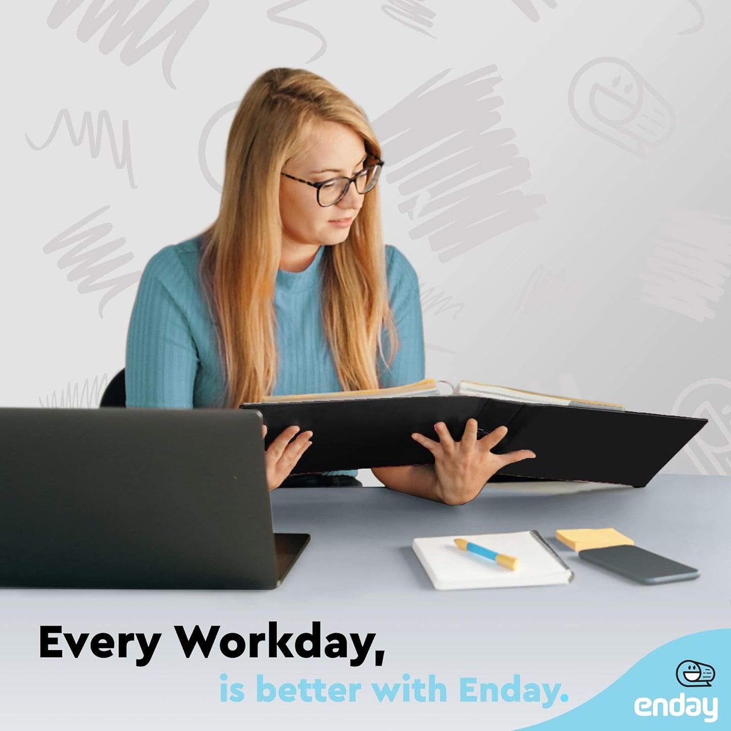 Enday 1 Inch Binder (6 Pack - Grey) 3 Ring Binder 1 inch with Clear View Cover and 2 Inside Pocket - for Letter Size 8.5 x 11'' Paper, Ideal for School Supplies, Office, and Home
