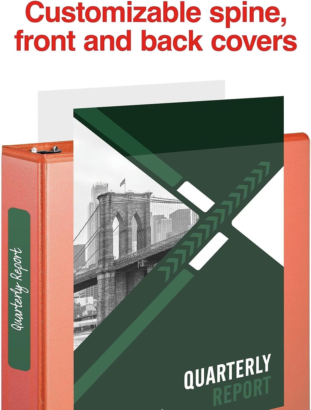 Staples Standard 2-Inch 3-Ring View Binder, Holds Up to 450 Sheets, Orange, Durable Binder for Office & School
