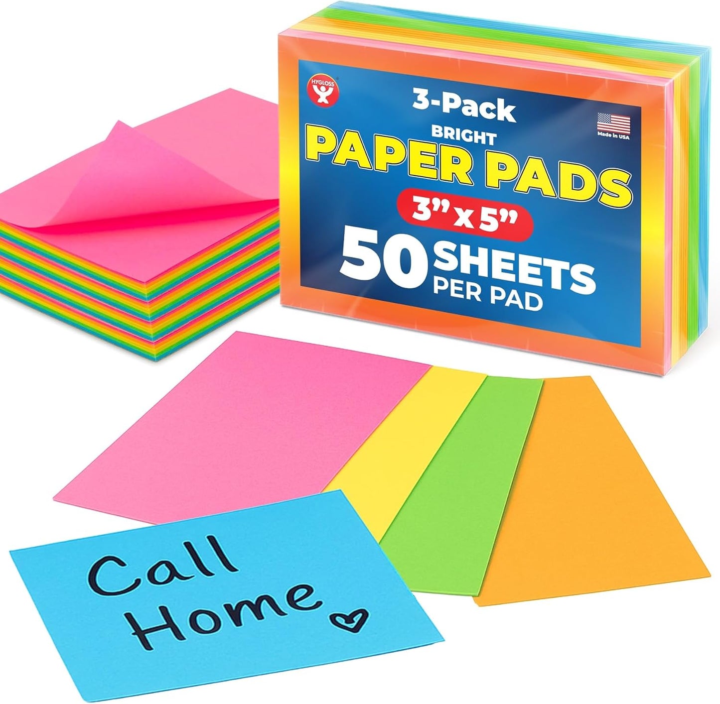 Hygloss Note Paper Cube - 3" Square Non-Sticky Memo Pad - 500 Sheets in White Color - Note Cubes - Perfect for Office & School Supplies - Not Sticky