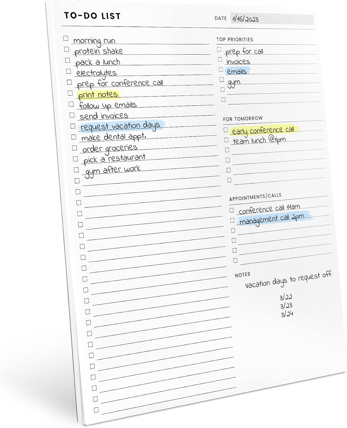 To Do List Notepad: With Multiple Functional Sections - 6.5 x 9.8" 60 Sheets - Spiral Daily Planner Notebook - Task CheckList Organizer Agenda Pad for Work - Note & Todo List Organization Notebooks