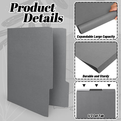 Whaline 24 Pack Dusty Blue File Folders Letter Size Gradient Blue File Pockets with 1/3 Cut Tab 8.9 x 11.6 Inch 4 Colors Documents Folders for Home Office Classroom Supplies
