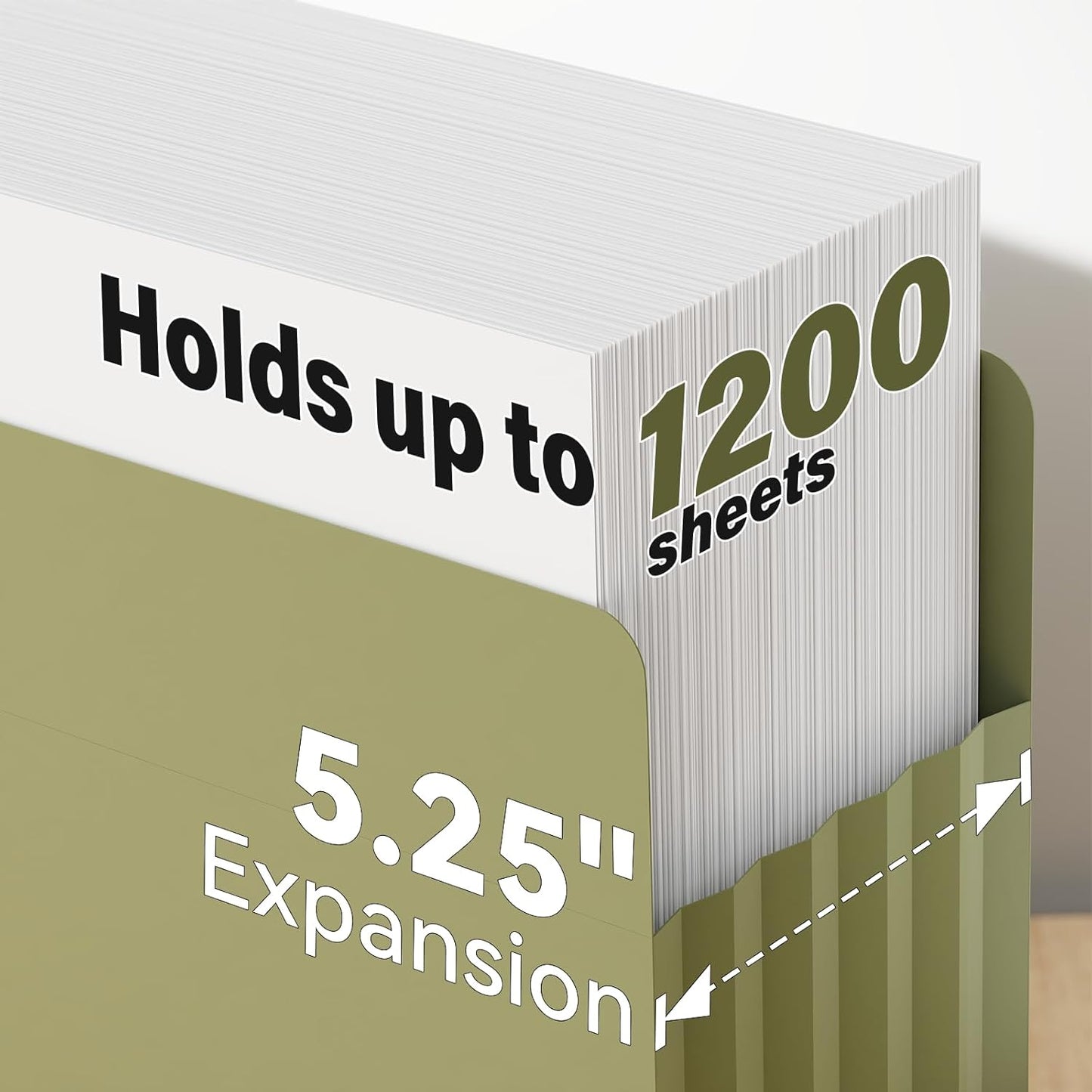 Ansook Poly Legal Size 5.25" Expansion File Pockets,6 Pack Pastel Large Capacity File Pockets Folders,Heavy Duty File Pocket for Cabinet,with Straight-Cut Tab,hold 8.5" x 11" documents & Manila Folder