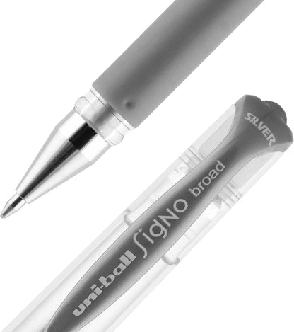 uniball Signo Gel Impact Pens, Bold Point (1.0mm), Metallic Pink Ink, 6 Pens