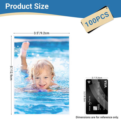 4x6 Photo Sleeves (100 Pack) – Top Loading Sheet Protectors, Archival Safe & Waterproof Plastic Photocard Sleeve, Soft Clear Sleeves for Photos, Postcards, Recipe Cards