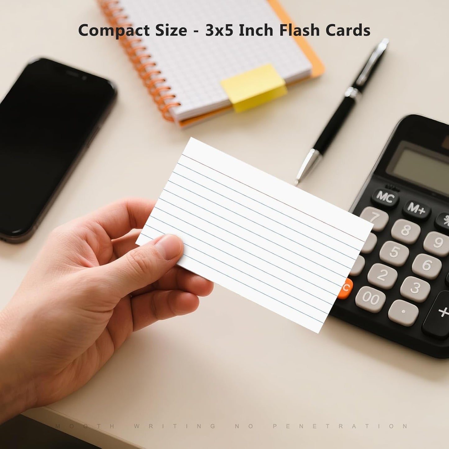 600 Count Index Cards 3 x 5 Inch Green Lined Flash Cards Ideal for Studying and To-do-List, Portable Note Cards Taking for Students and Teachers, Flash Card Styled for Home, Office or School Use