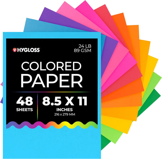 Hygloss Fuchsia Colored Paper - 24 lb, 89 GSM, Acid-Free, Fade-Resistant, 8.5x11-Inch Letter Size Color Copy Paper, 90 Sheets