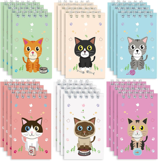 Mini Notebooks Bulk, 24 Pack Cute Animal Small Spiral Notepads Pocket Memo Pads for Classroom Prizes, Office Supplies (Dog)