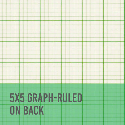 Grid+Bound Engineering Notebook, Spiral-Bound, 2 Pack, 8.5" x 11", Green Tint, Margin Front, 5x5 Graph Back, 150 Sheets per Notebook
