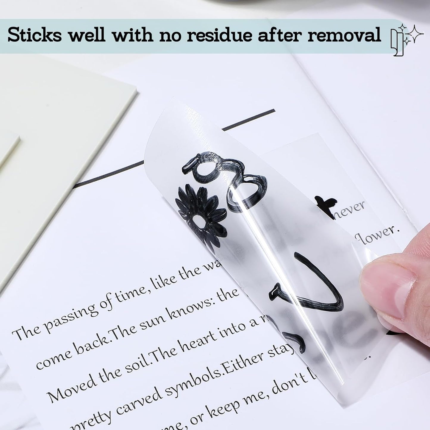Transparent Sticky Notes - Pastel Color Clear Sticky Notes, 3x3 inch, Waterproof, 300 Sheets for College, School & Office