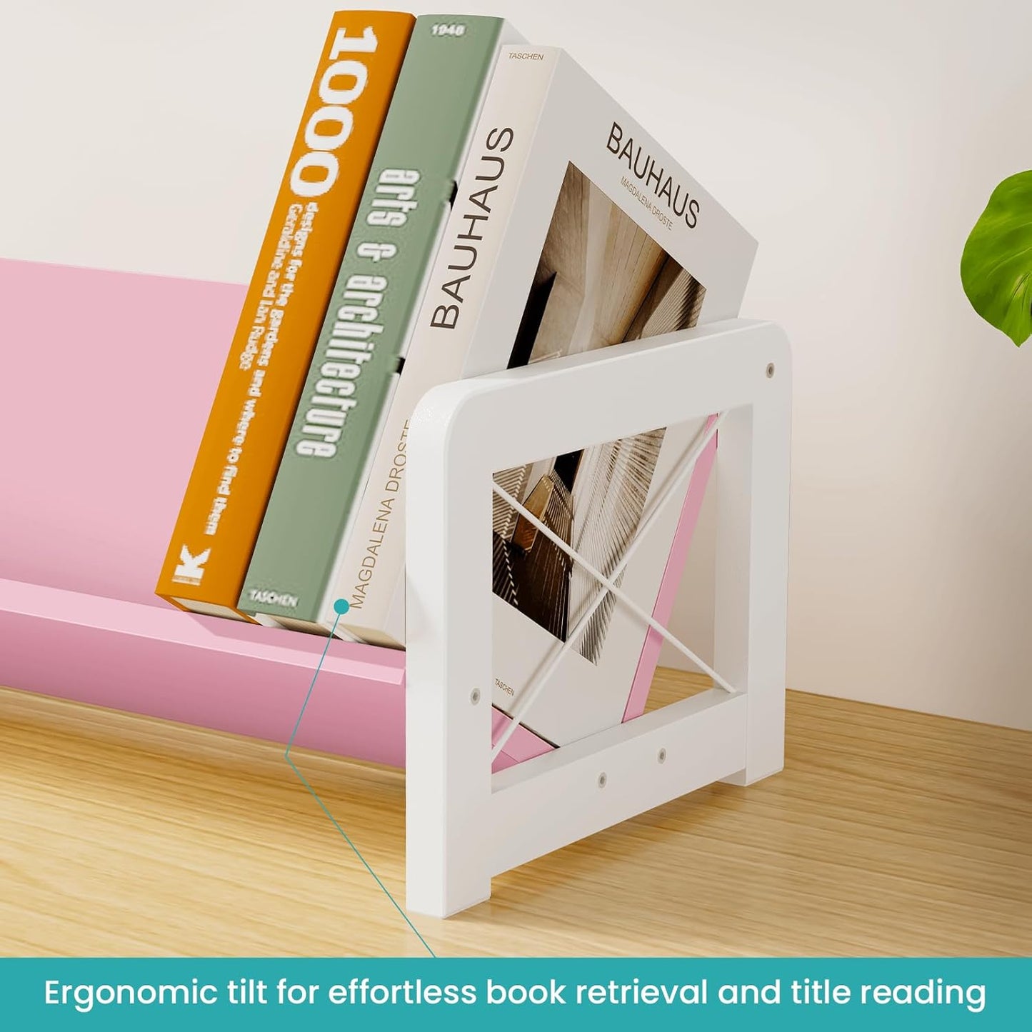 ELITEROO Desktop Bookshelf Organizer, Wood Slanted Desk Bookshelf, Small Tabletop Book Rack, Portable Mini Bookcase for Book Display, Cookbooks, Kids Reading, Office & Home Storage, Rustic Brown