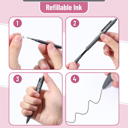 Mr. Pen- Retractable Gel Pens, 12 Pack, Colorful Ink, Fine Point 0.7mm, Fast Dry, Smooth Writing, Cute Pens for Drawing, Writing Planner and School Supplies
