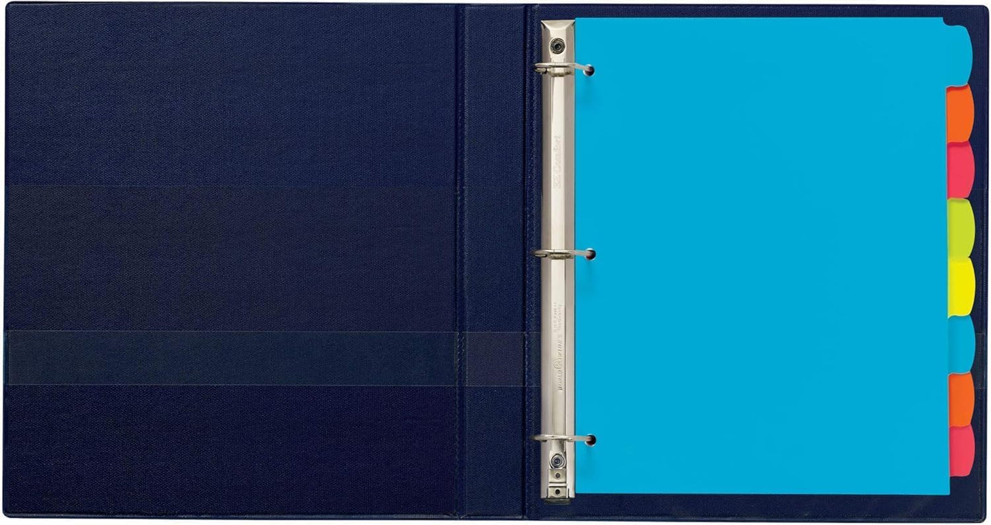 Avery Write & Erase 8 Tabs Plastic Divider for 3 Ring Binders, 3 Sets (8 Colors)