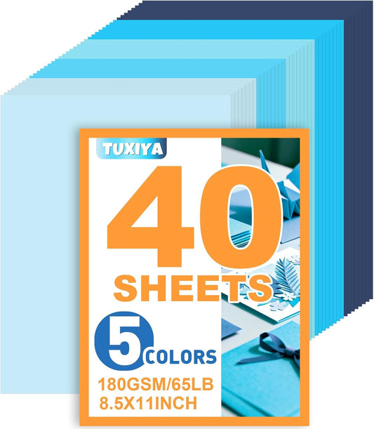 40 Sheets 8.5" x 11" Colored Cardstock, 5 Assorted Pink Shades of 180GSM/65LB Construction Paper, Pink Cardstock Printer Paper for Printing, Card Making, DIY Crafts, School Supplies, Party Decorations