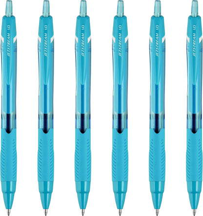 Uni-Ball Jetstream Elements Ballpoint Pen, Medium Point (1.0mm), Blue Ink, 6 Pens