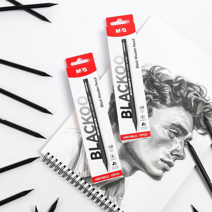 M&G Wood-Cased 2B Pencils, 24 Pack Pre-Sharpened Pencils with Top Erasers, Bulk Black Pencils for School Teacher Supplies, Writing, Drawing and Sketching