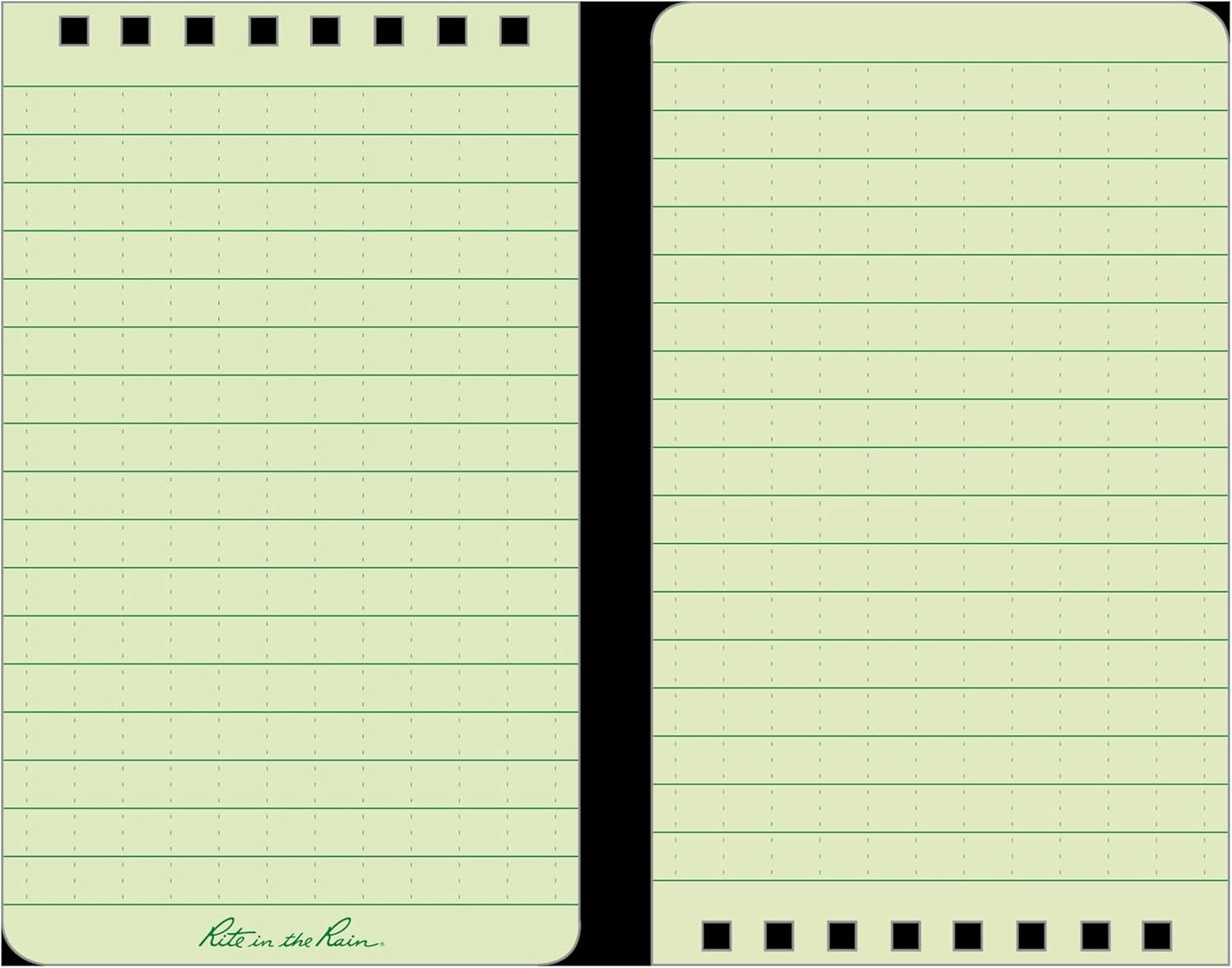 Rite in the Rain Weatherproof Top Spiral Notebook, 3" x 5", Black Cover, Universal Pattern, 3 Pack (No. 735-3X)