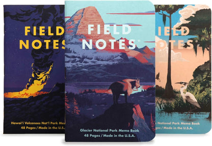 Field Notes: Original Kraft 3-Pack - Mixed Paper (1 Graph/Grid, 1 Ruled/Lined, 1 Plain/Blank) Memo Books - 48 Page Pocket Notebooks - 3.5" x 5.5"