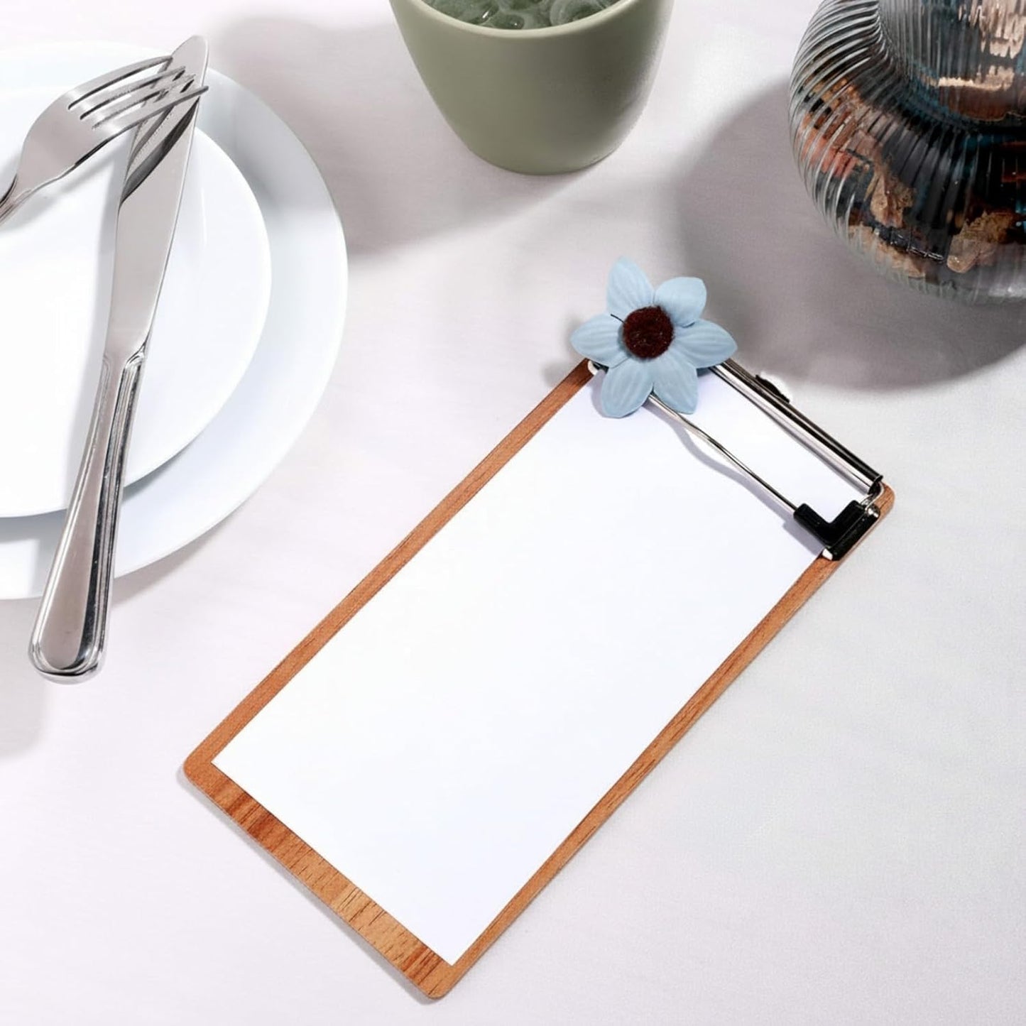 Epakh 20 Pcs Mini Clipboard Small Clipboards Wooden Half Page Clipboard Wood Check Presenters Kids Clipboards for Restaurant School Waitress Guest Server Books Menu Holder, 8 x 4 Inch