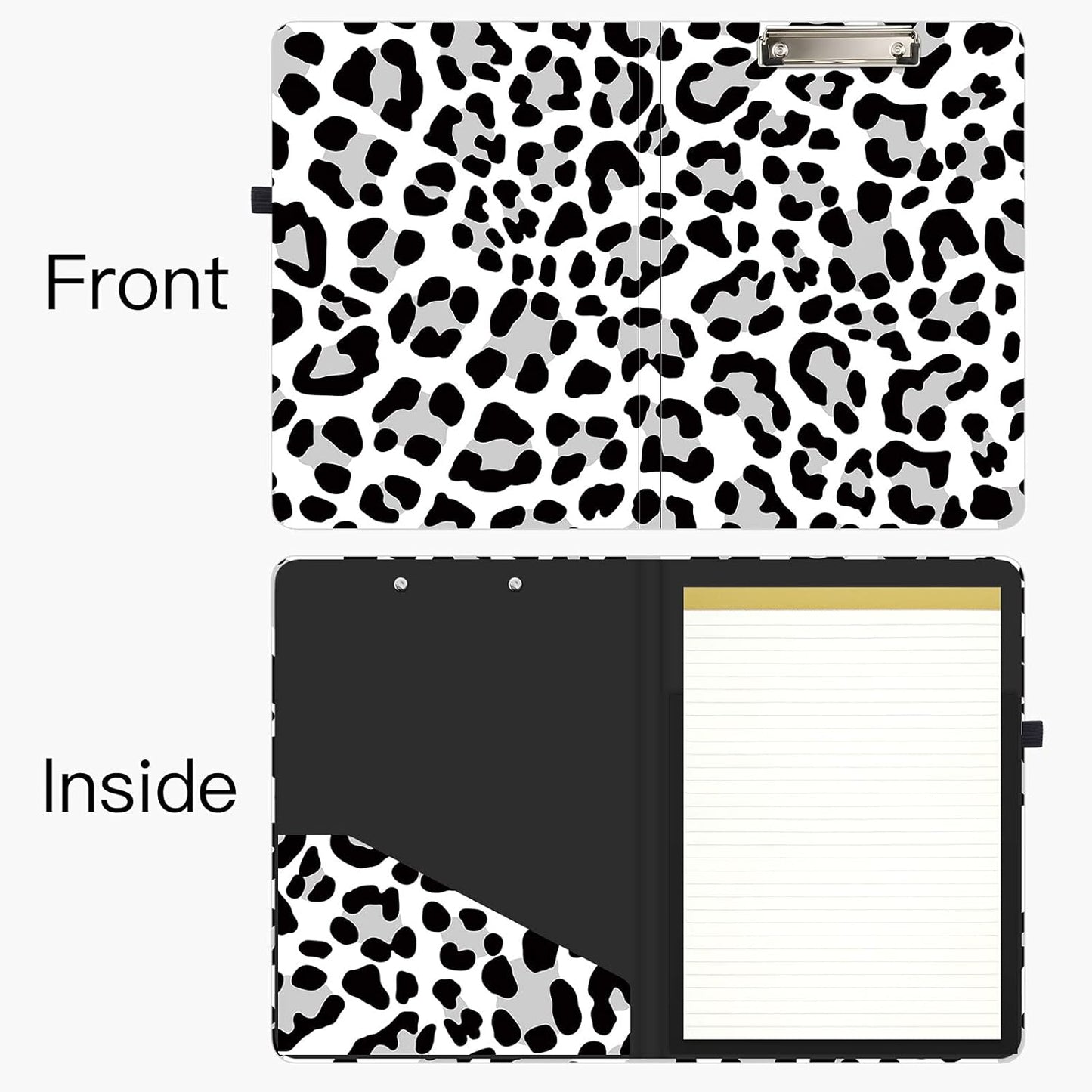 Hongri Clipboard Folio with Refillable Lined Notepad and Interior Storage Pocket for Students, Classroom, Office, Women, Man, Cute Custom Pattern, Size 12.8 x 9.2 in, Classic Flower