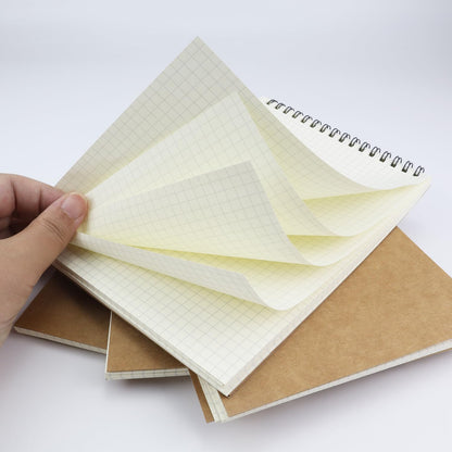 4 Pack Graph Paper Notebook, A5 Top Wirebound Grid Spiral Notebook 5.8" x 8.3",60 Sheets,5mm x 5mm Grid Paper,Grid Notepad for Students, Math, Engineering (Black)