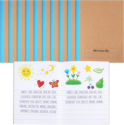 Henoyso 60 Pack Primary Composition Notebook, 9-3/4" x 7-1/2", Kids Primary Journal, K-2 Writing Notebook for Kids Student Draw Write Story Journal Half Blank Books(Macaron Color)