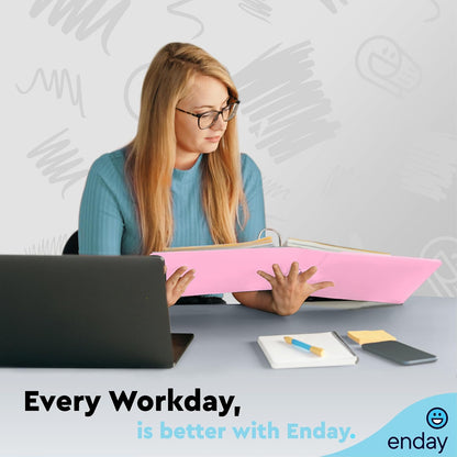 Enday 1.5 Inch Binder, Green - 1.5 Inch 3 Ring Binder, Round Ring Pastel with Clear View Cover for Letter Size 8.5 x 11'' Paper & 2 Inside Pockets, Ideal for School Supplies, Office, and Home