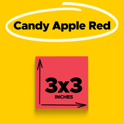 Post-it Super Sticky Notes, 5 Sticky Note Pads, 3 x 3 in., School Supplies, Office Products, for Vertical Surfaces, Monitors, Walls and Windows, First Snow White
