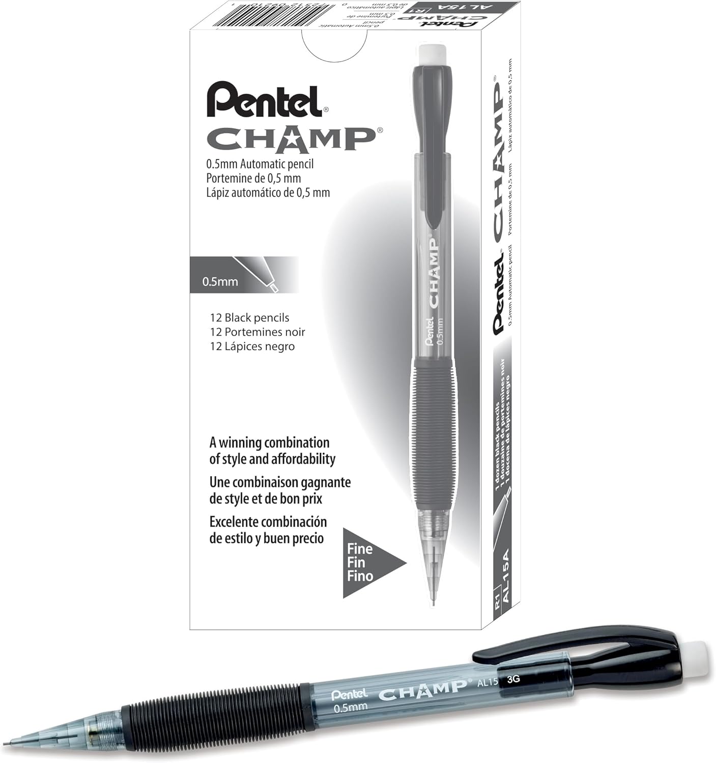 Champ Pentel Mechanical Pencil, 0.7 mm, Blue Barrel, Box of 12 (AL17C)