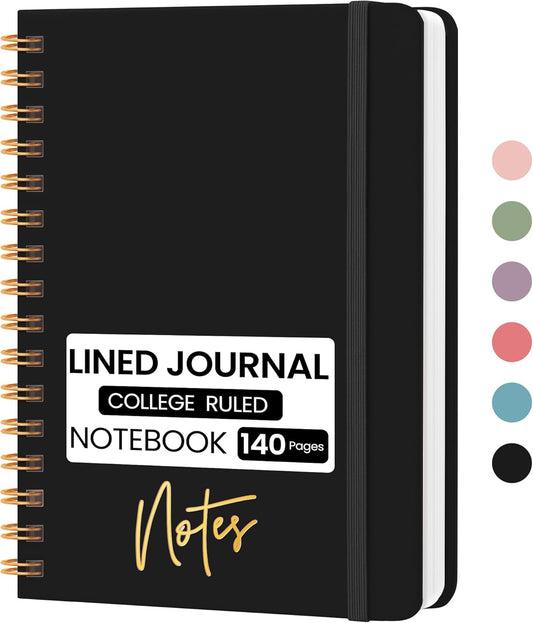 CICPAP Lined Spiral Journal Notebook, A5 College Ruled Notebook for Journaling, Note-Taking, and Daily Planning, Durable Hardcover with an Elegant Design, Purple